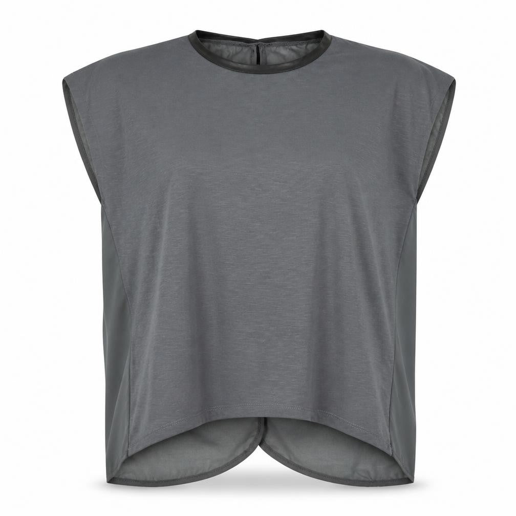 New Look Womens Grey  Polyester Basic T-Shirt Size S Crew Neck