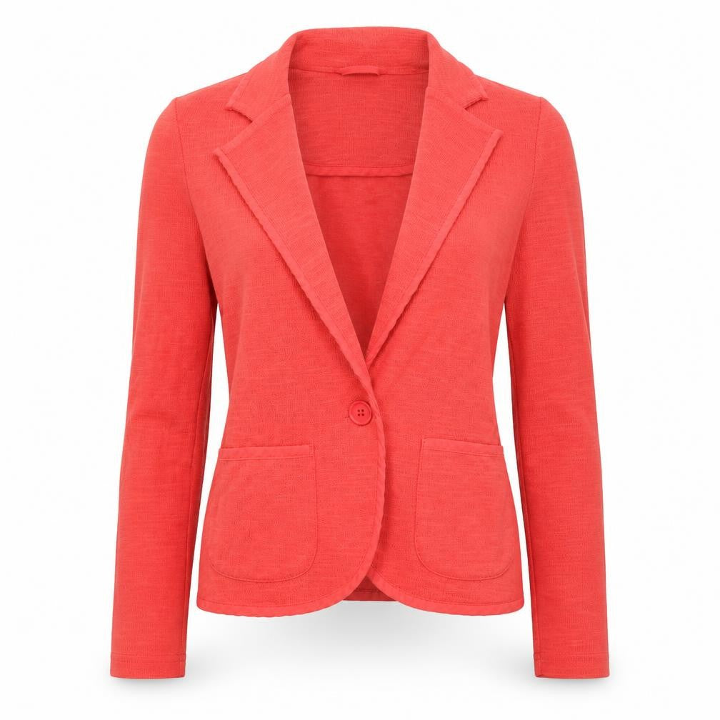 Front view of New Look women’s pink jacket blazer, size UK 6, button