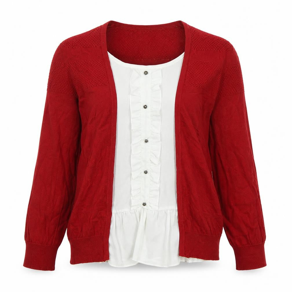 Front view of Next women’s multicoloured round neck cotton jumper, size UK 12