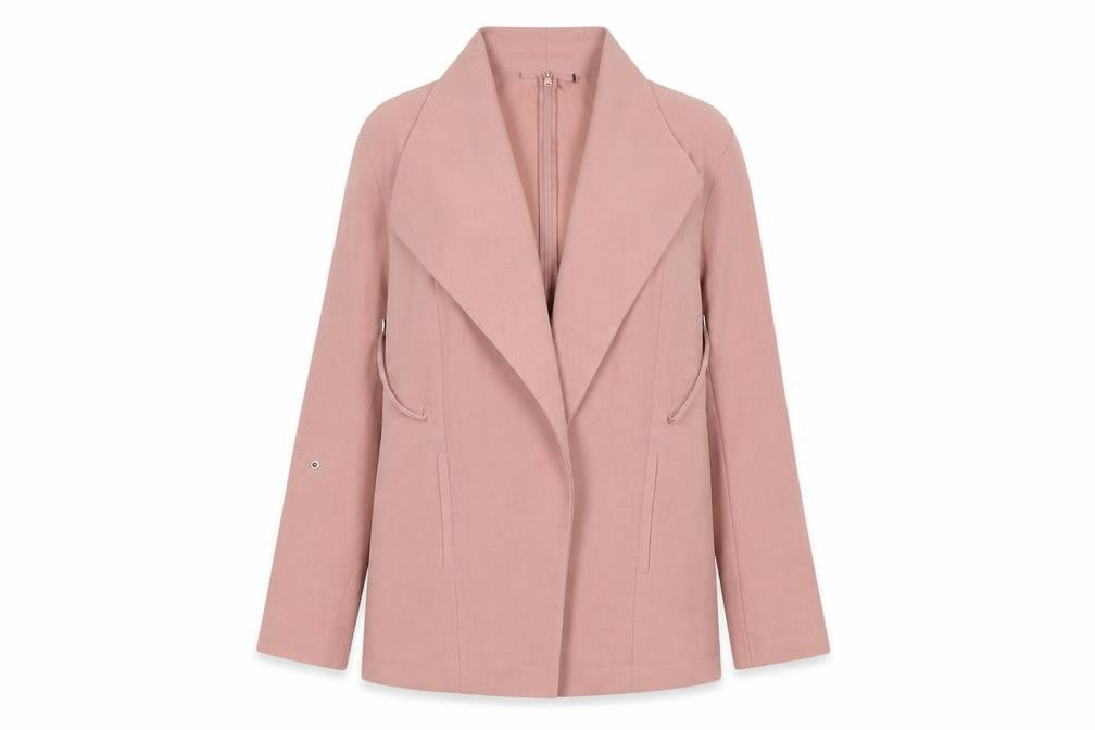 Front view of Primark women’s pink jacket blazer, size UK 8, tie
