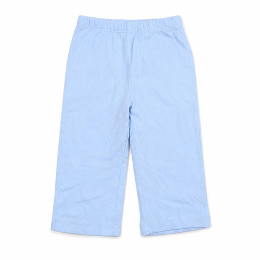 Front view of Carters Baby Blue Cotton Jogger Trousers, size 12, Months