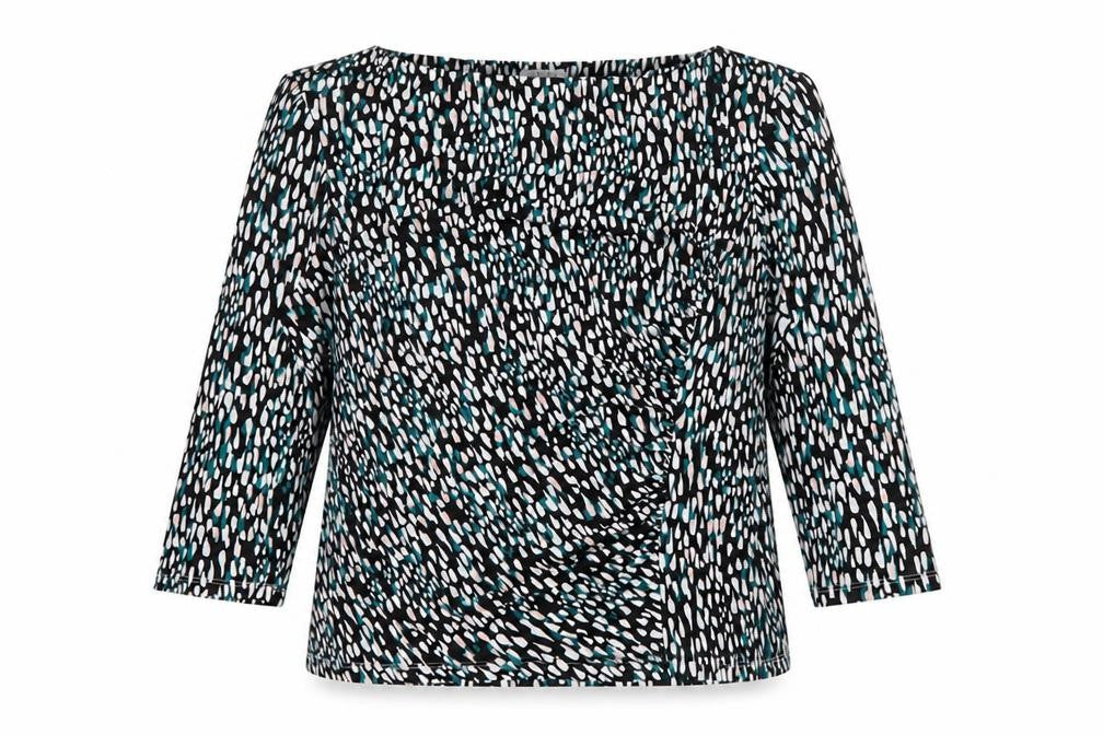 Front view of Precis women’s boat neck geometric polyester jumper, size M