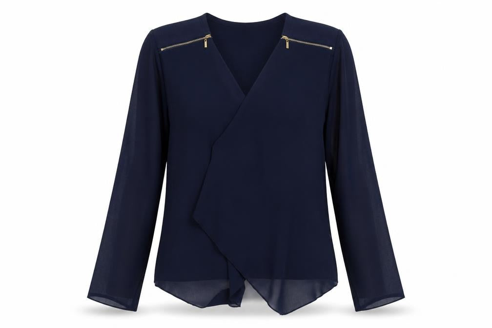 Mela London Womens Blue V-Neck  Polyester Cardigan Jumper Size S