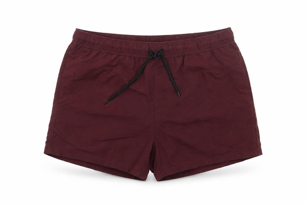 Front view of ASOS women’s purple polyester bermuda shorts, size S, 3-inch leg regular drawstring