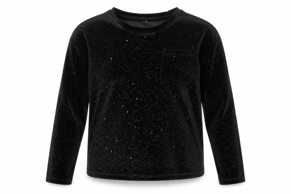Tu Girls Black  Polyester Basic T-Shirt Size 11 Years Round Neck Pullover