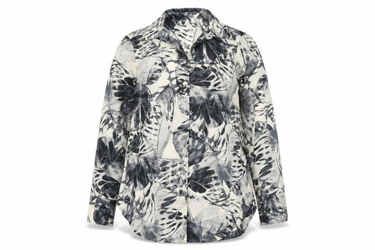 Front view of Primark women’s grey polyester basic button-up, size UK 8, collared