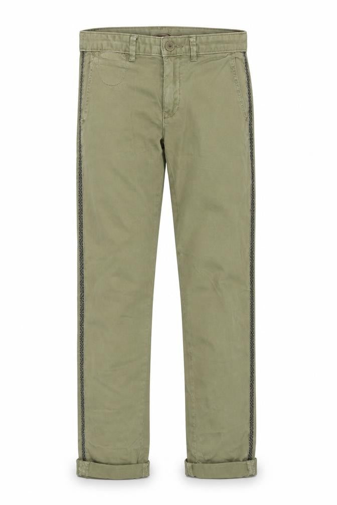 Anthropologie Mens Green  Cotton Chino Trousers Size 25 in L28 in Regular Zip