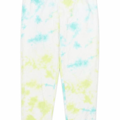 Gap Girls Yellow  Cotton Carrot Trousers Size 10-11 Years  Regular  - Blue Tie Dye