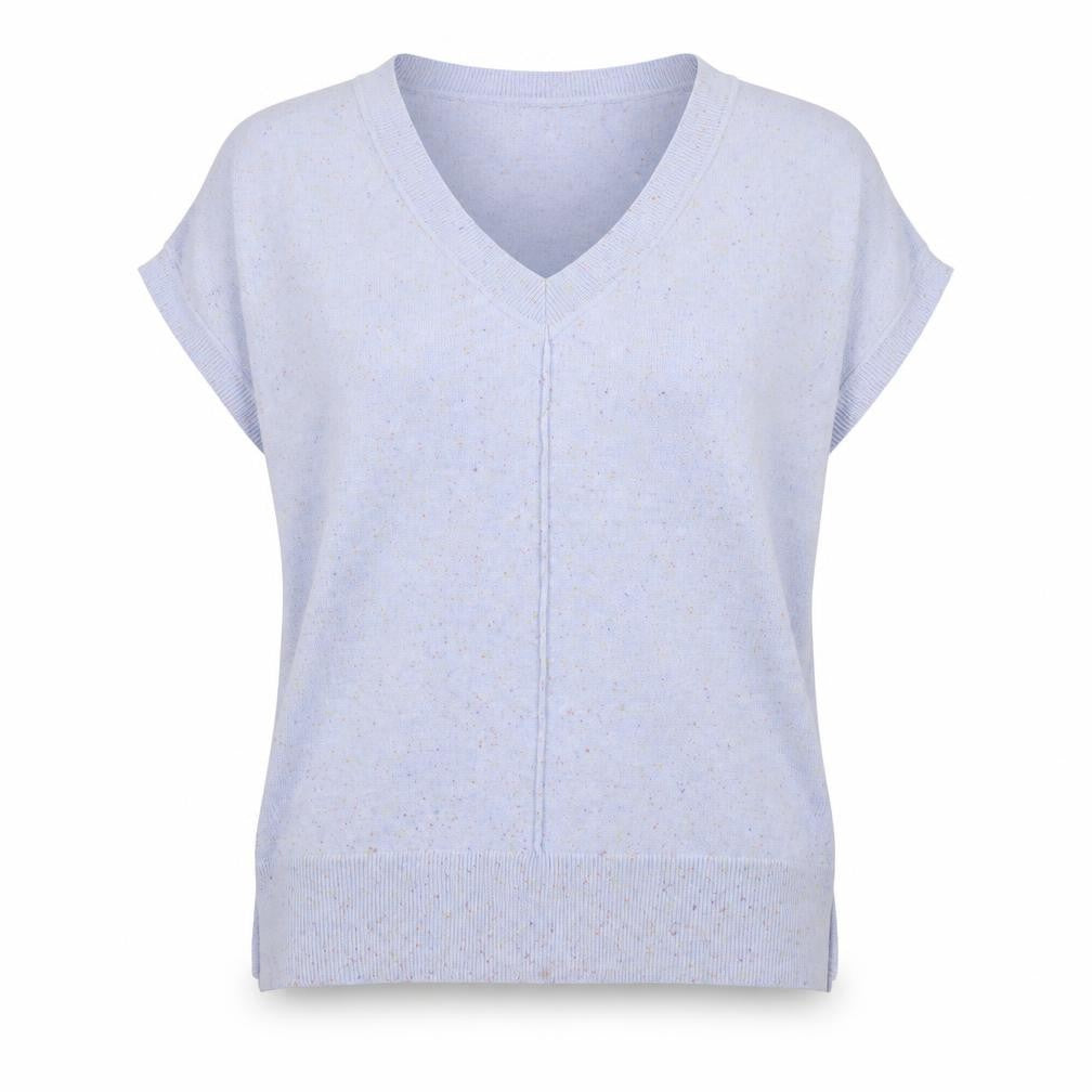 Front view of Next women’s purple v-neck nylon jumper, size M