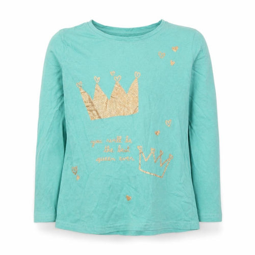 Sfera Girls Blue  Cotton Jersey Casual Size 6-7 Years Round Neck Pullover