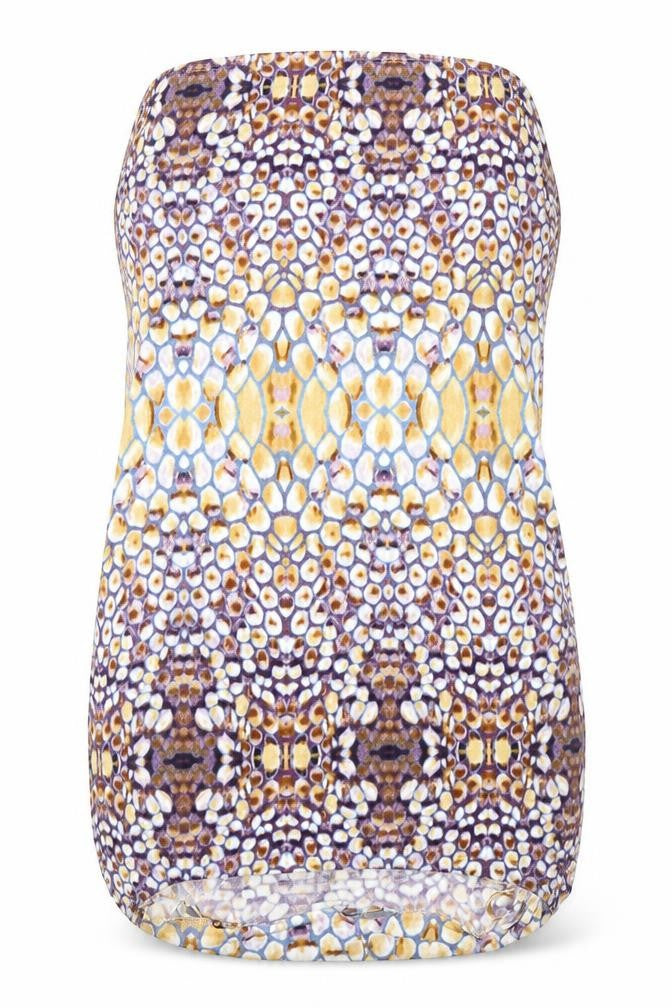 Tu Womens Multicoloured Geometric Polyester Mini  Size 12  Boat Neck Pullover