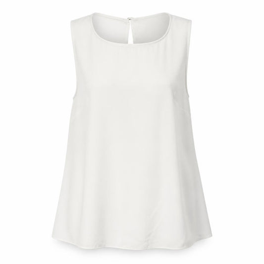 Front view of Primark women’s white polyester basic blouse, size UK 10, round neck