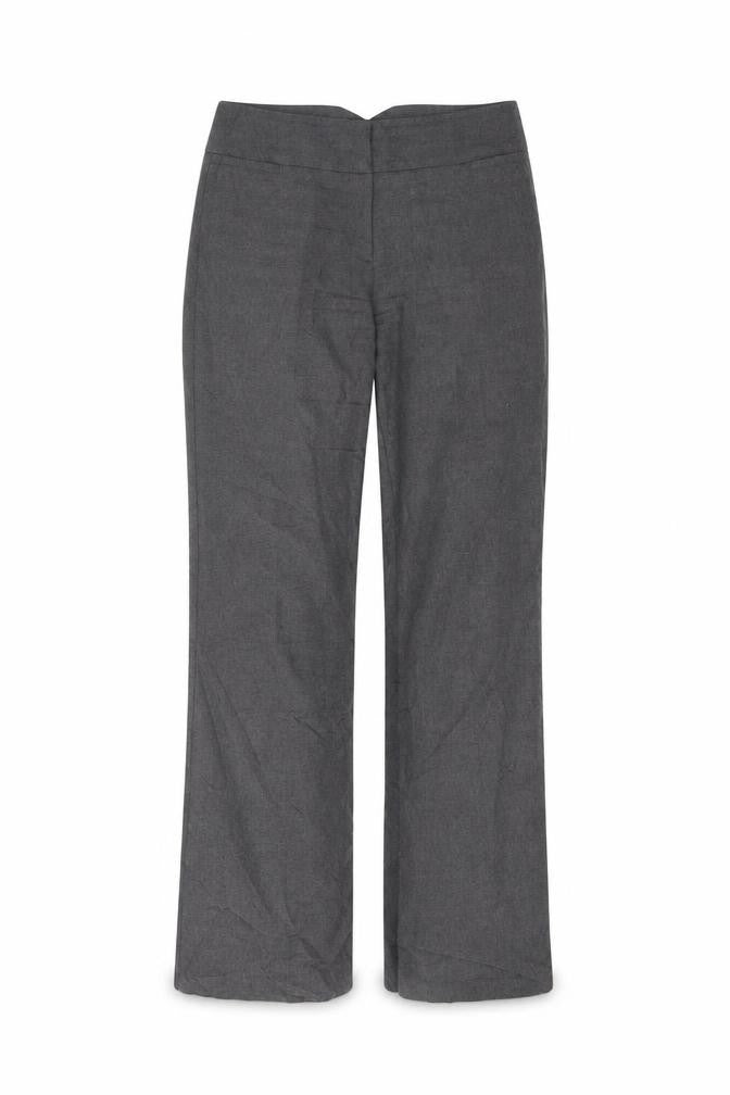 Front view of Atmosphere women’s grey polyester trousers, size UK 10, 31-inch leg regular button