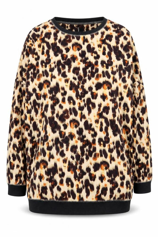 Front view of Next women’s multicoloured animal print polyester top pyjama top, size UK 8, - lounge top