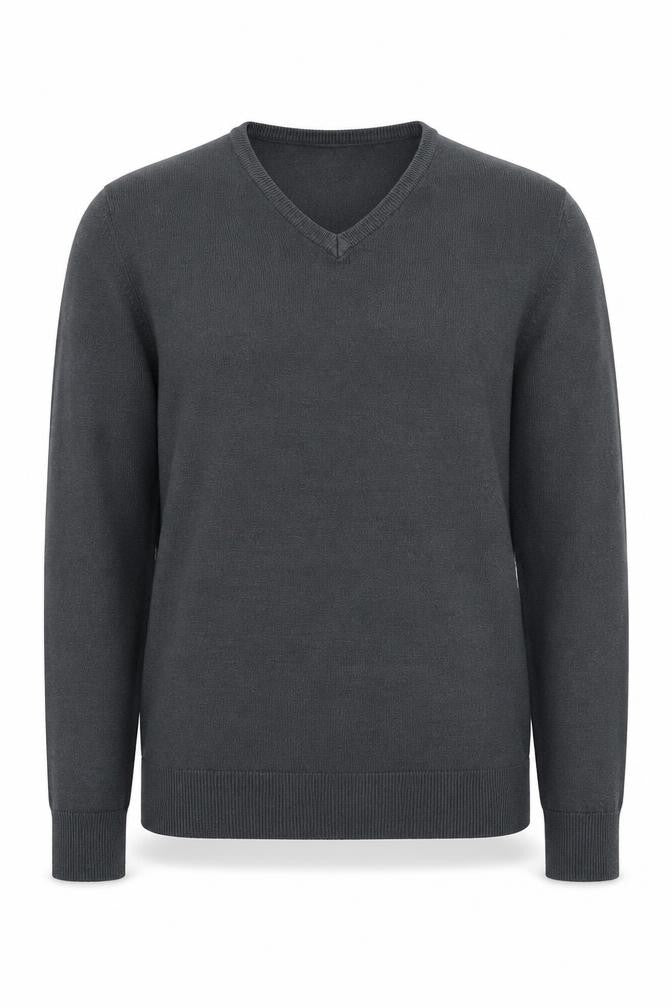 Originals Mens Grey V-Neck  Acrylic Pullover Jumper Size L