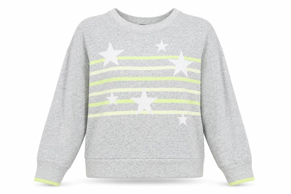 Front view of Next women’s multicoloured round neck striped viscose jumper, size UK 12
