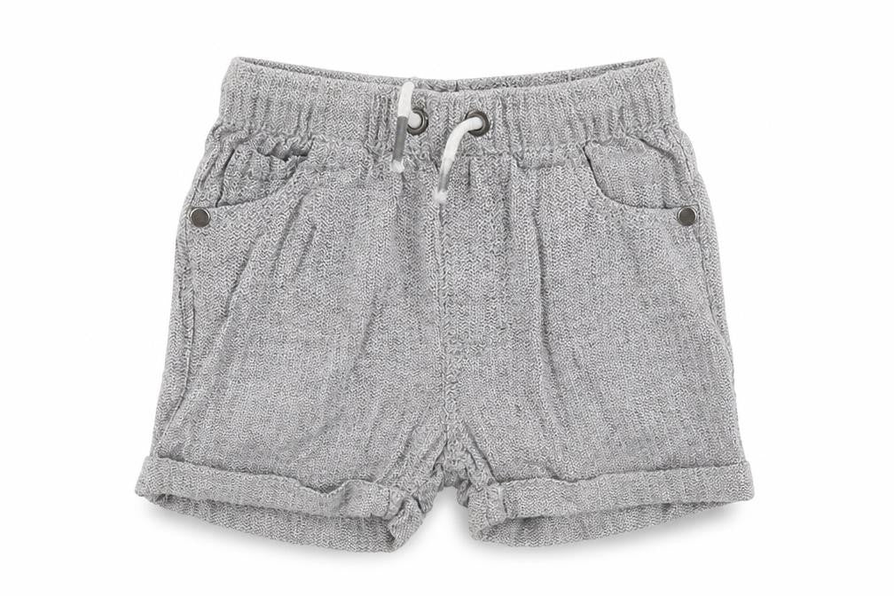 Front view of Next boys’ grey linen cropped trousers, size 12-18, months pullover