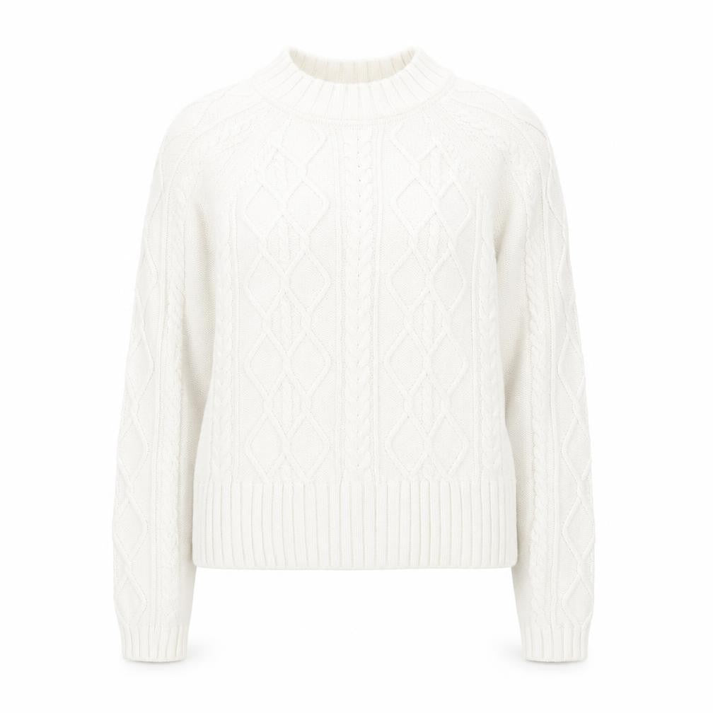 Front view of Gap women’s white round neck cotton jumper, size XS