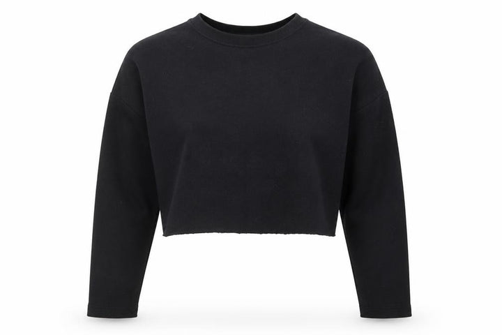 Pull&Bear Womens Black  Cotton Pullover Sweatshirt Size S  Pullover - Cropped