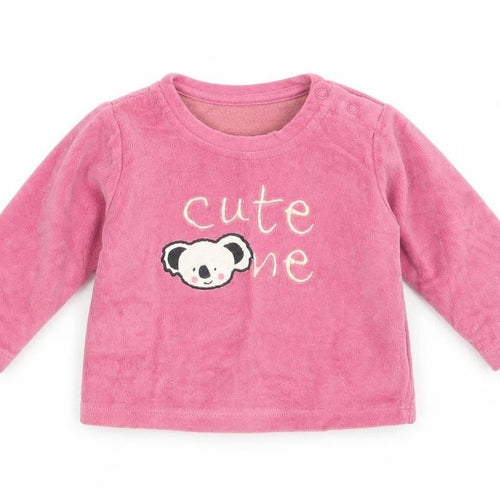 Lupilu Baby Pink  Cotton Pullover Jumper Size 3-6 Months  Snap - Cute