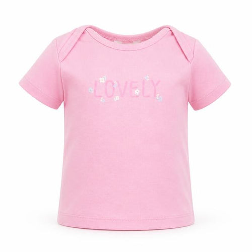M&Co Baby Pink  Cotton Pullover T-Shirt Size 3-6 Months Crew Neck Pullover - Lovely