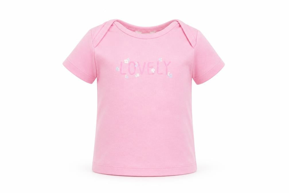 M&Co Baby Pink  Cotton Pullover T-Shirt Size 3-6 Months Crew Neck Pullover - Lovely
