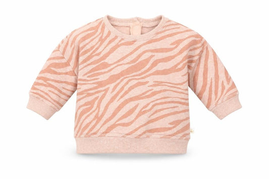 Front view of Next Baby Pink Animal Print Polyester jumper, size 0-3, Months Snap