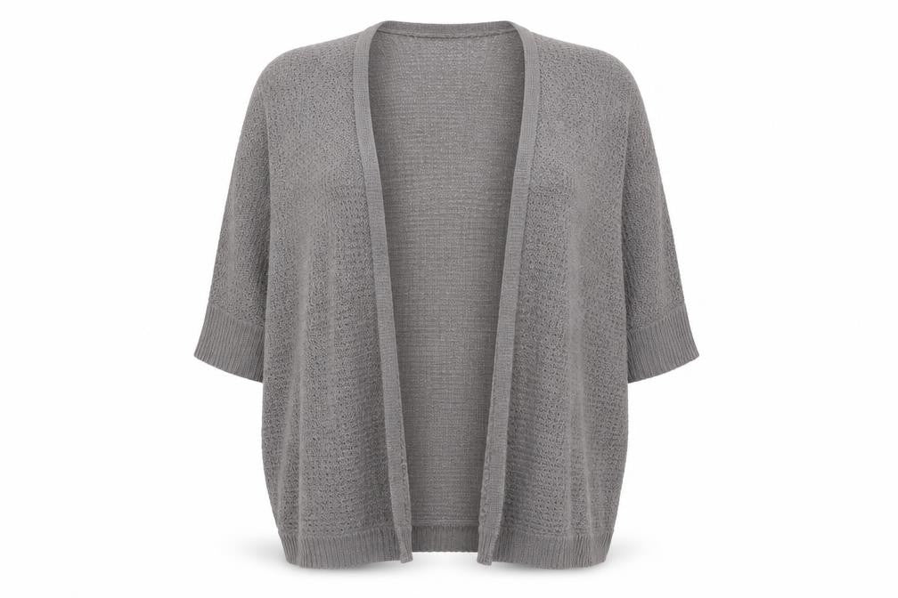 Evie Womens Grey V-Neck  Acrylic Cardigan Jumper Size 18