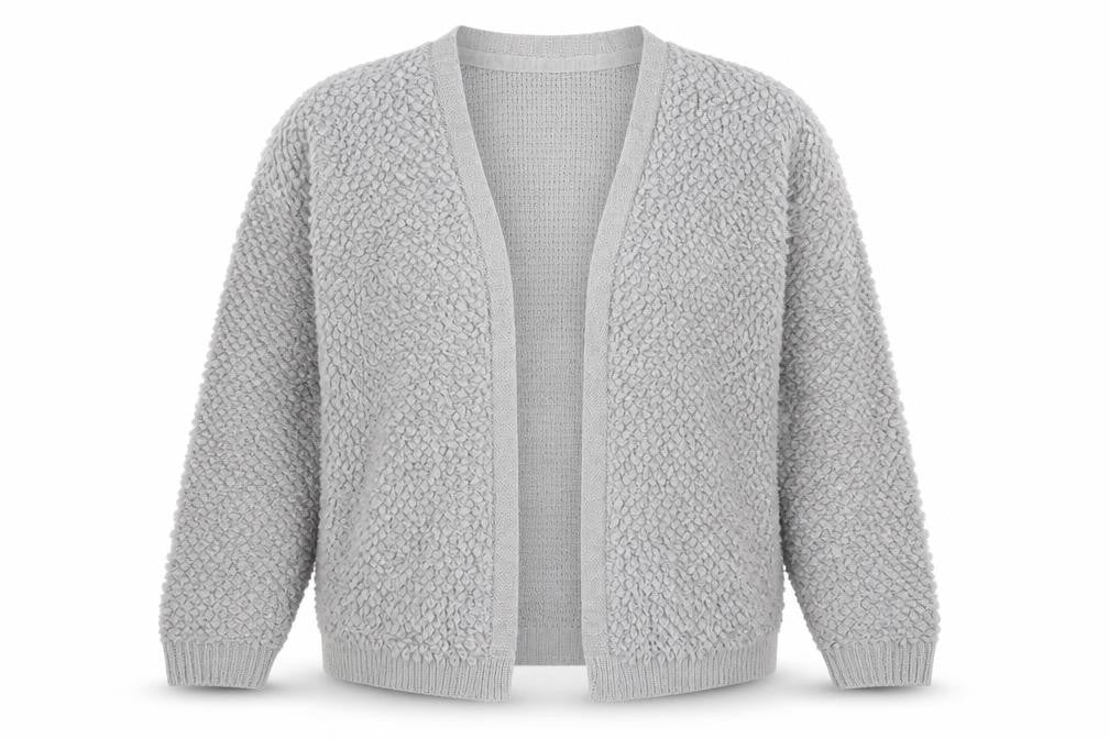 Very Womens Grey V-Neck  Acrylic Cardigan Jumper Size 12