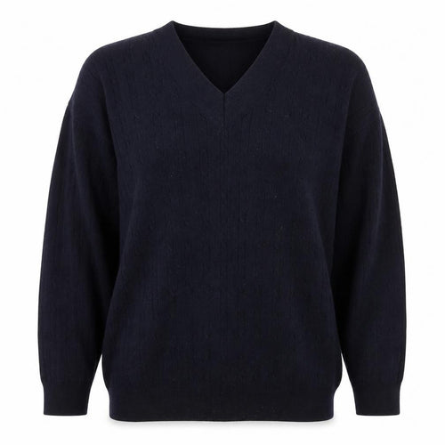 Country Casuals Womens Blue V-Neck  Cotton Pullover Jumper Size L