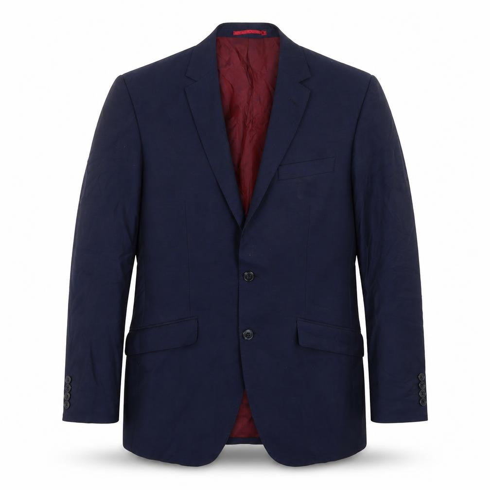 Front view of Marks & Spencer men’s blue wool jacket suit jacket, size 38