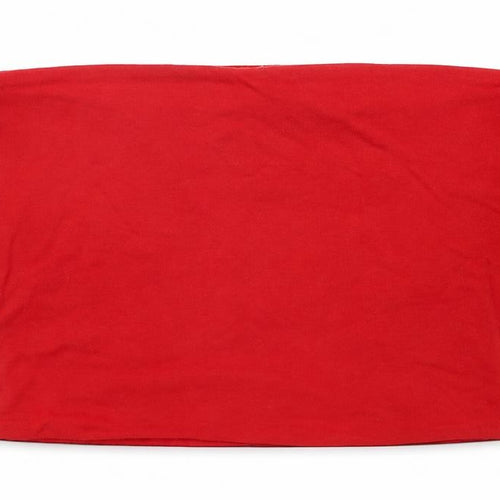 Topshop Womens Red  Cotton Cropped Tank Size 10 Round Neck