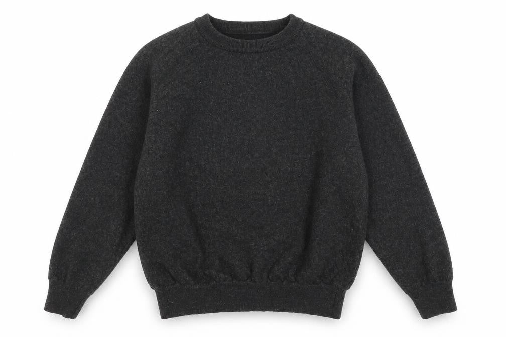 Front view of Giovani & Belli boys’ grey round neck polyester jumper, size L, pullover