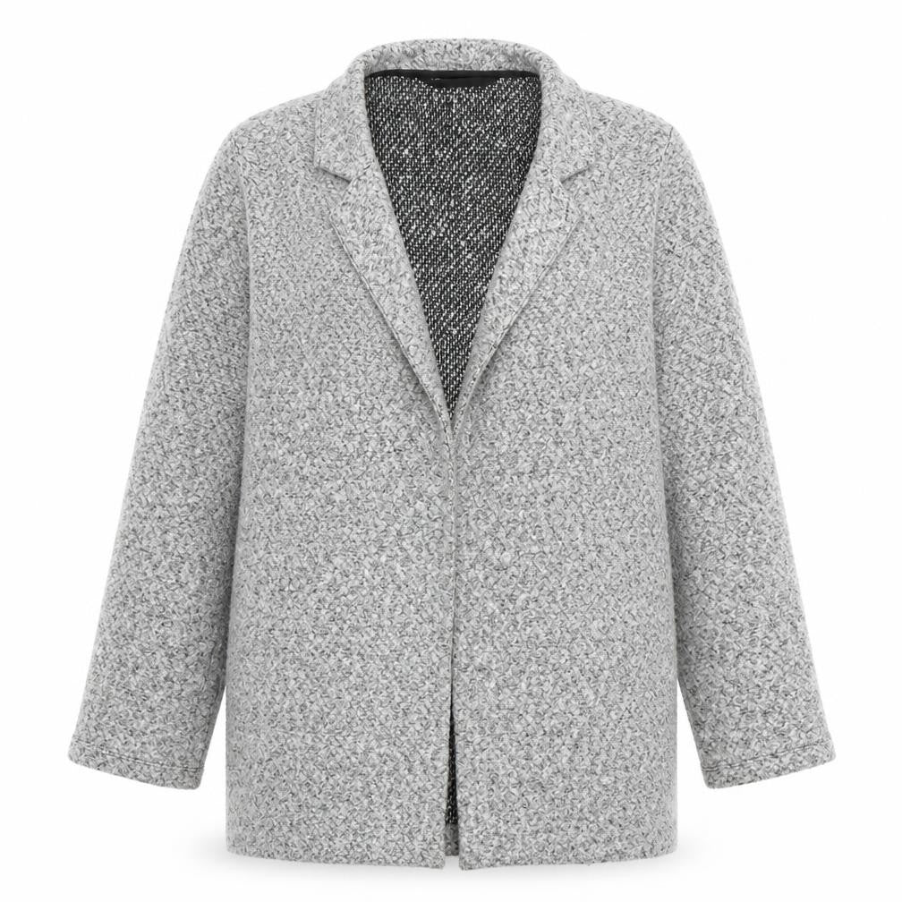 Front view of F&F women’s grey jacket blazer, size UK 10