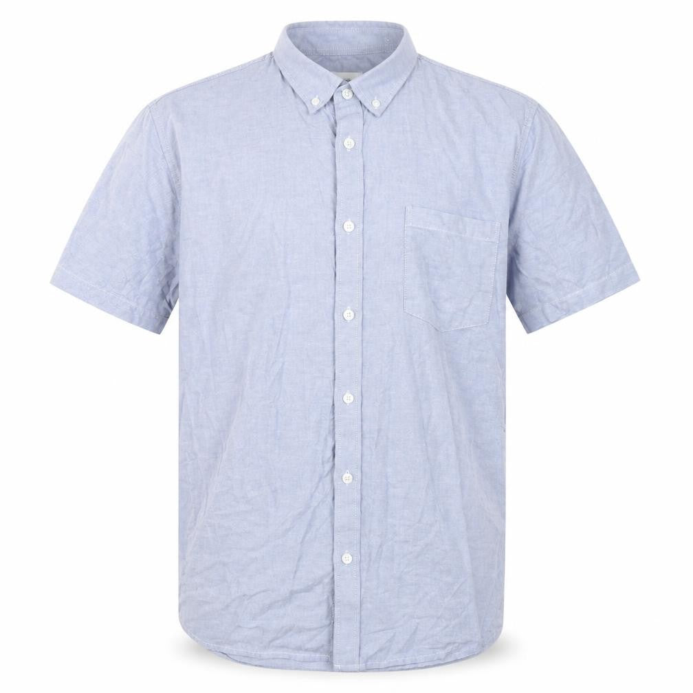 Burton  Mens Blue  Cotton  Button-Up Size L Collared Button