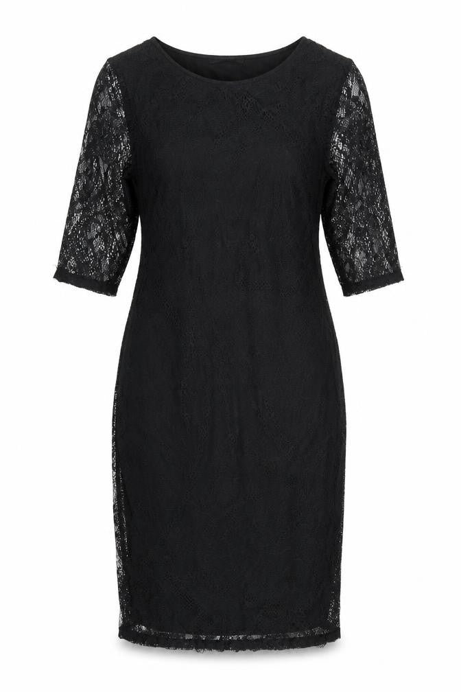 Front view of George women’s black polyester bodycon, size UK 12, boat neck pullover