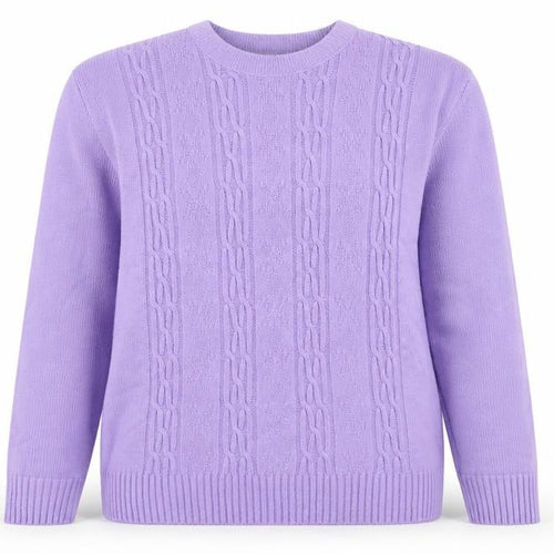 Pure & Natural Womens Purple Crew Neck  Acrylic Pullover Jumper Size M