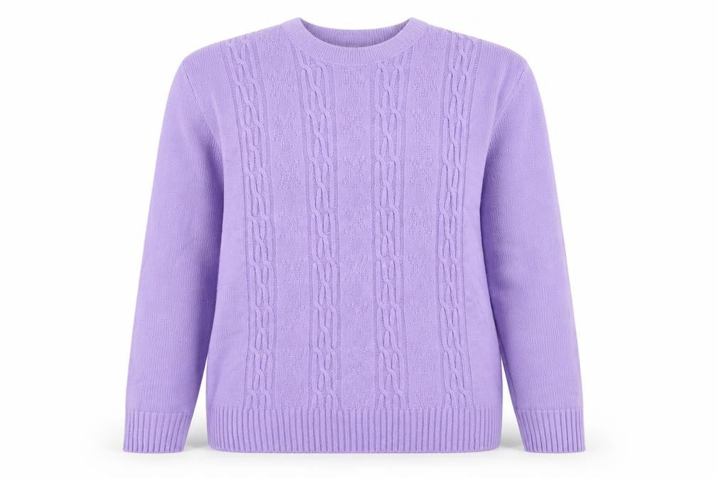 Pure & Natural Womens Purple Crew Neck  Acrylic Pullover Jumper Size M