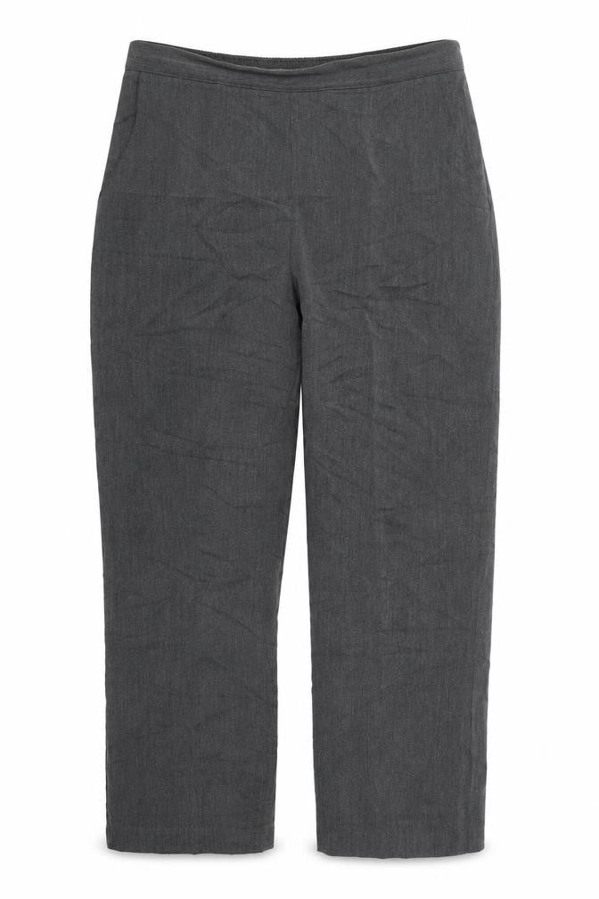 Front view of Pinns women’s grey polyester trousers, size UK 12, 24.5-inch leg regular
