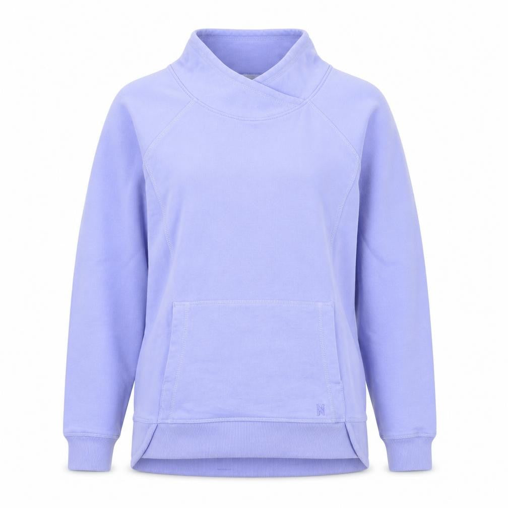 Front view of Next women’s purple cotton pullover sweatshirt, size UK 6, pullover