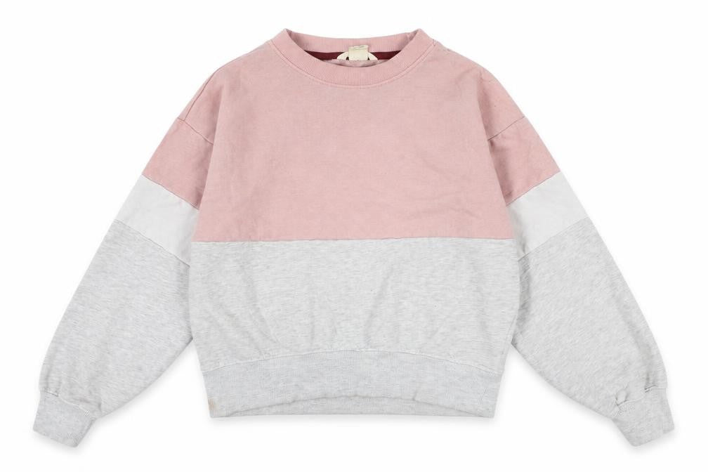 Front view of H&M girls’ multicoloured cotton pullover sweatshirt, size 11-12, years pullover
