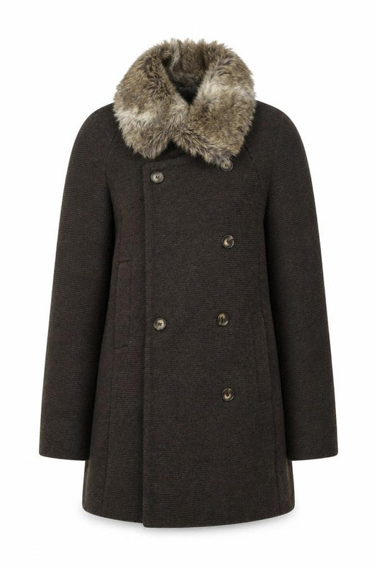 Front view of Zara women’s green military jacket coat, size M, button