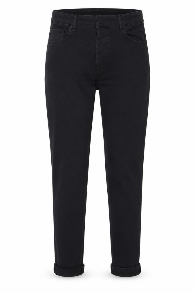 Denim & Co. Womens Black  Cotton Trousers  Size 34 in L30 in Regular Zip
