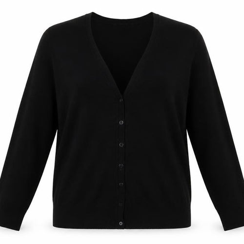 Marks and Spencer Womens Black V-Neck  Polyester Cardigan Jumper One Size
