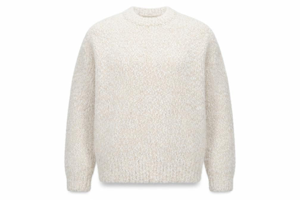 Front view of Papaya women’s ivory high neck polyester jumper, size S