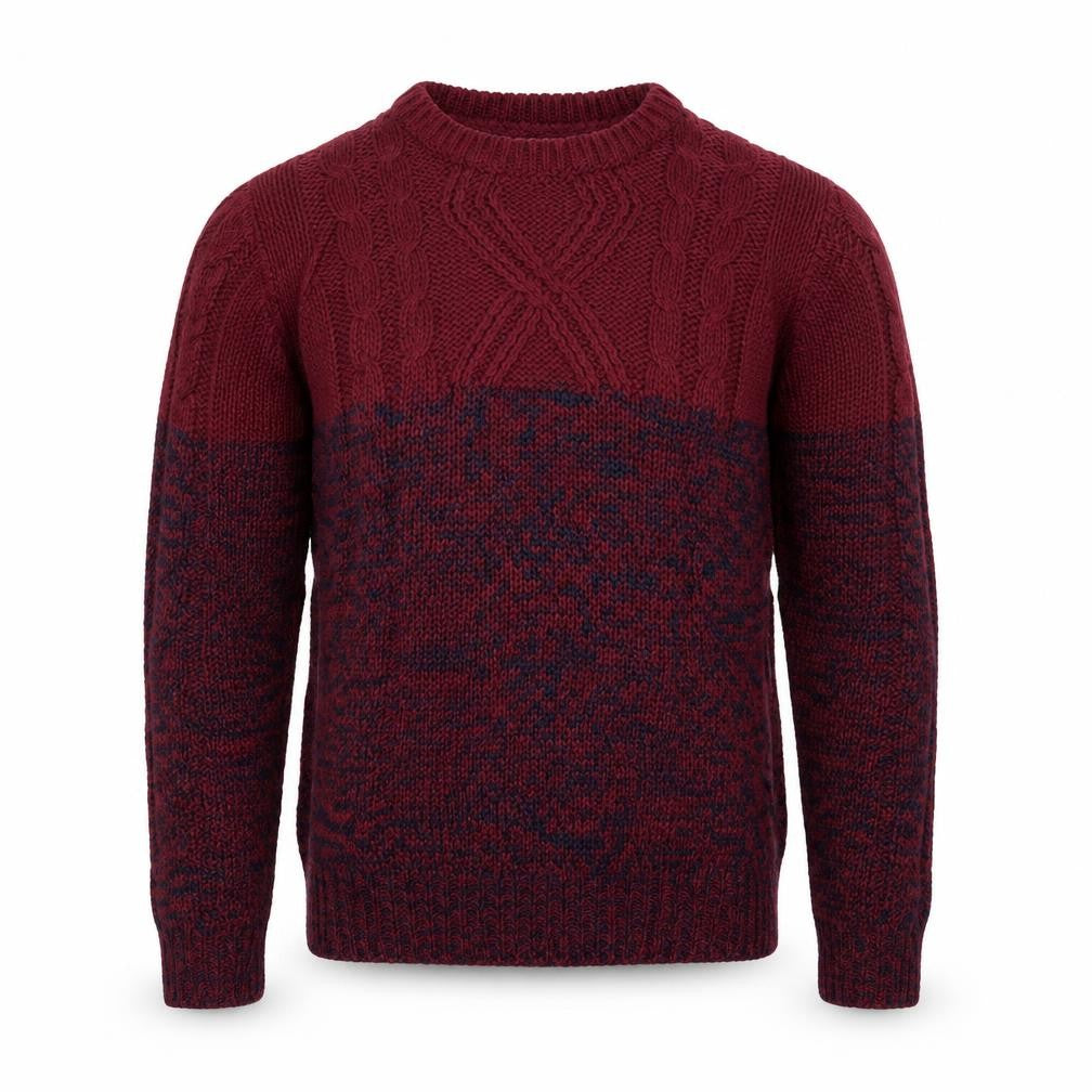 Front view of alcott men’s multicoloured round neck acrylic jumper, size S
