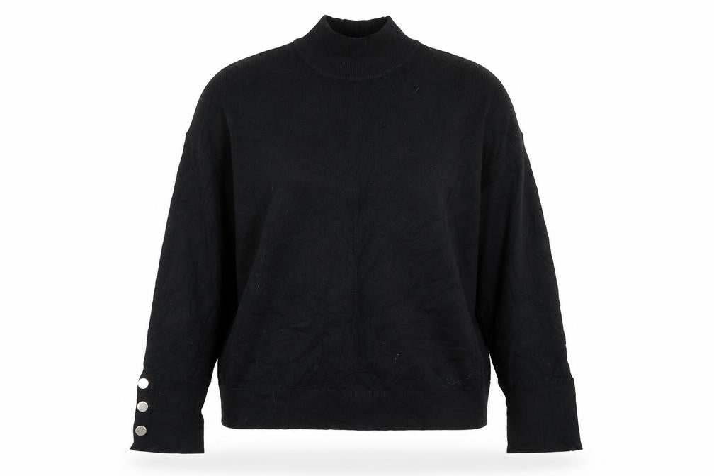 Front view of George women’s black mock neck viscose jumper, size UK 14