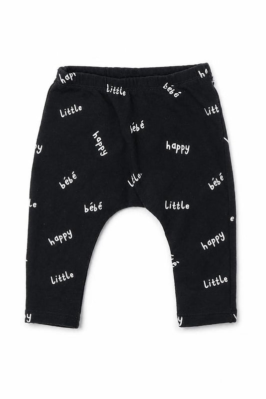 Front view of Next Baby Grey Geometric Cotton Jogger Leggings, size 3-6, Months