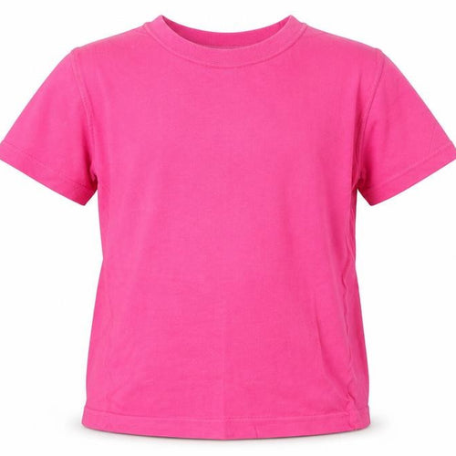 Adams Girls Pink  Cotton Basic T-Shirt Size 5-6 Years Round Neck