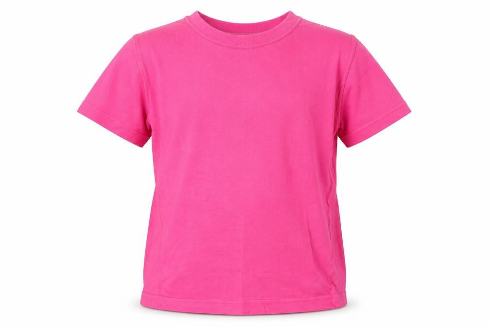 Adams Girls Pink  Cotton Basic T-Shirt Size 5-6 Years Round Neck